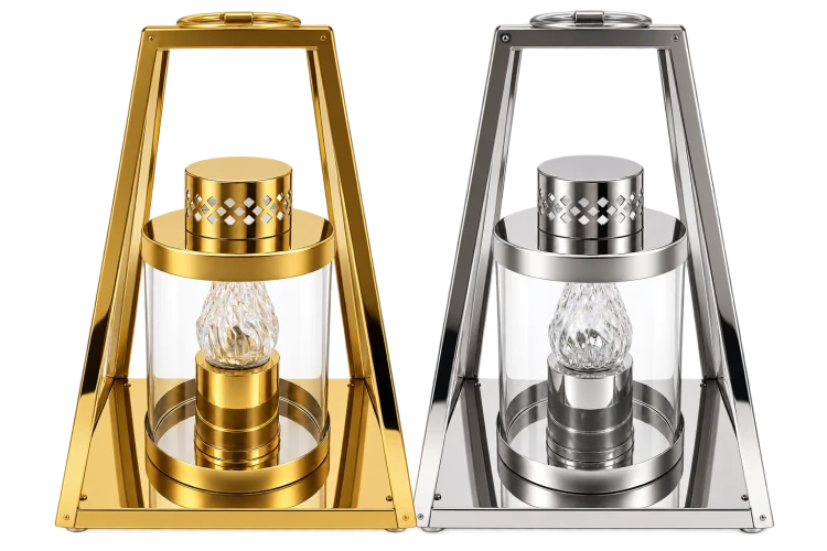 Znicz dekoracyjny premium LUXOR MIRROR – złoty / srebrny