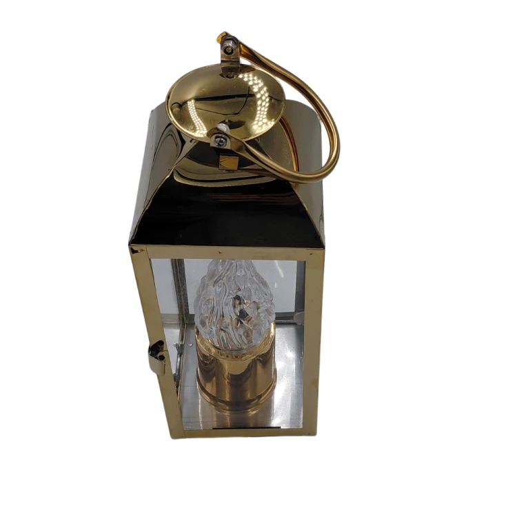 Lampion Nagrobny Metalowy z Szybkami – Złoty / Srebrny