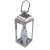 Lampion Nagrobny Metalowy z Szybkami – Złoty / Srebrny