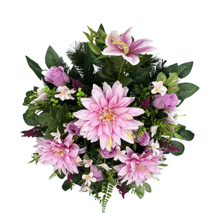 Komplet Stroik nagrobny z daliami i liliami Kompozycja Misa + Wazon (8).png