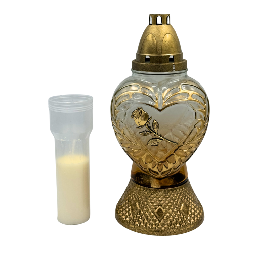 Znicz szklany serce złoty z różą – elegancja i symbol pamięci (5).png
