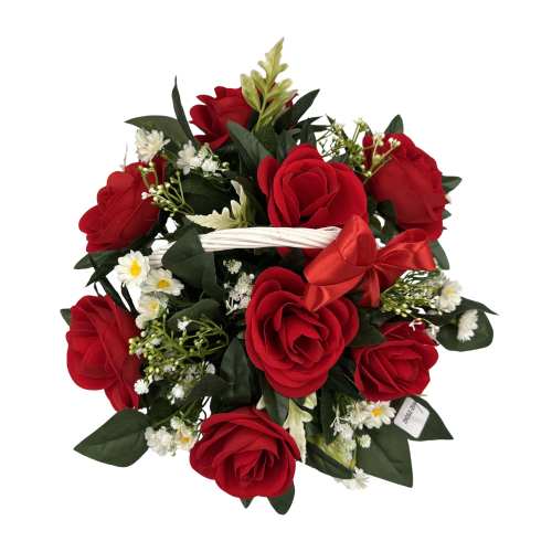 Koszyk z Czerwonymi różami Elegancka Uniwersalna Kompozycja Dekoracyjna (3).png