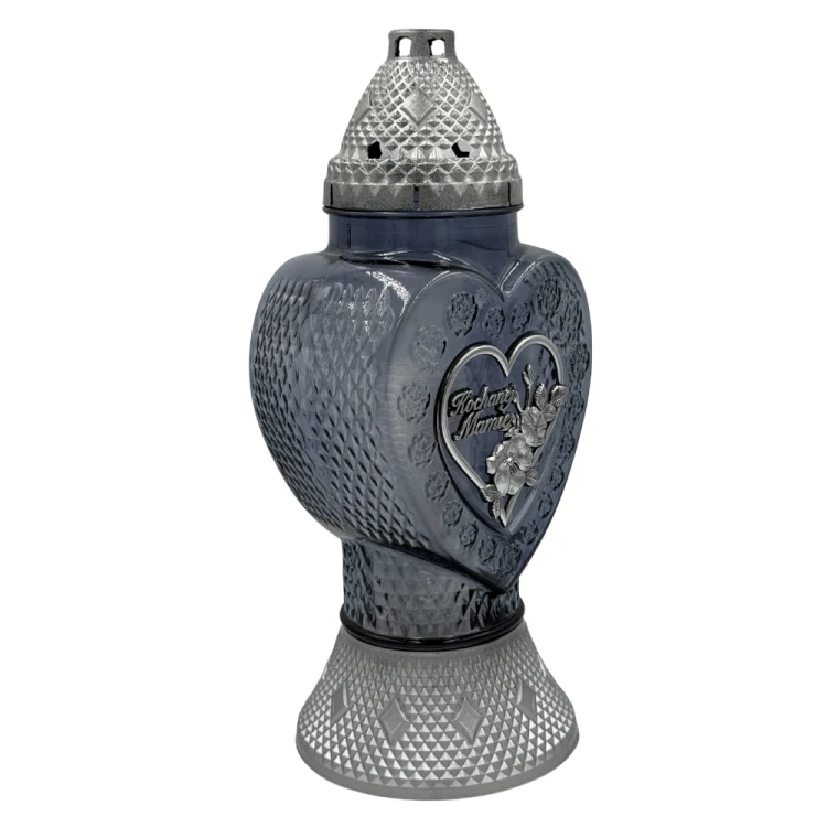 Znicz Szklany Serce Kochanej Mamie 38cm Elegancki Lampion Nagrobny Premium z Wkładem  (1).png