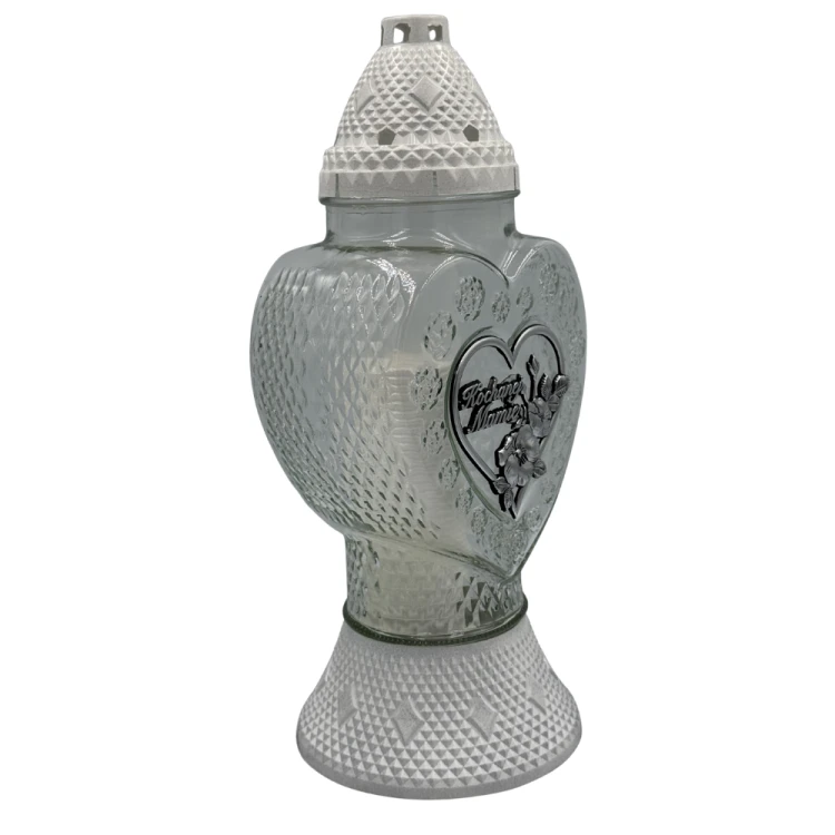Znicz Szklany Serce Kochanej Mamie 38cm Elegancki Lampion Nagrobny Premium z Wkładem  (3).png