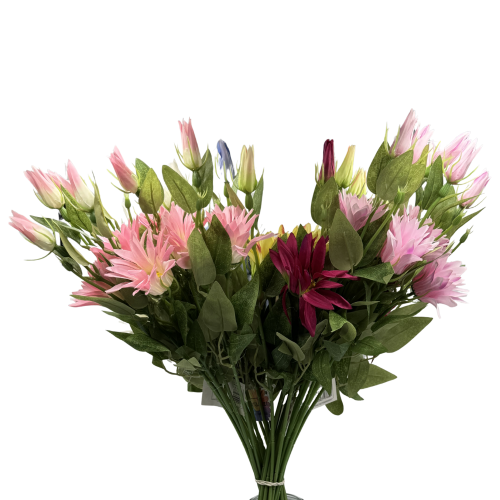 Bukiet Sztucznych Kwiatów Clematis Powojnik Wiązka 6szt Ozdoba do Stroików Kompozycji Florystycznych (1).png