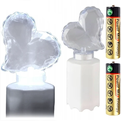 Wkład led do zniczy 14 cm serce biały elektryczny całoroczny baterie .webp