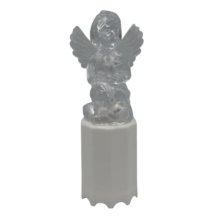 Wkład LED do Zniczy 15cm Aniołek Biały Zimny elektryczny całoroczny na baterie  (5).png