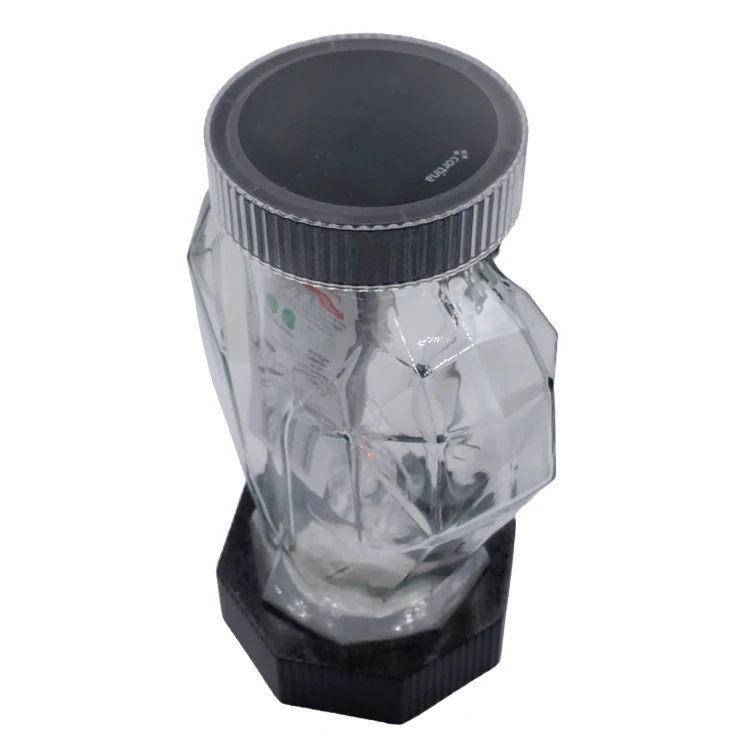 Znicz Solarny LED Szklana Latarnia z Motywem Serc Duży 26 cm grafit (6).webp