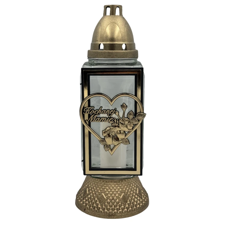 Znicz Kapliczka „Kochanej Mamie” Elegancki Lampion z sercem ramka (10).png
