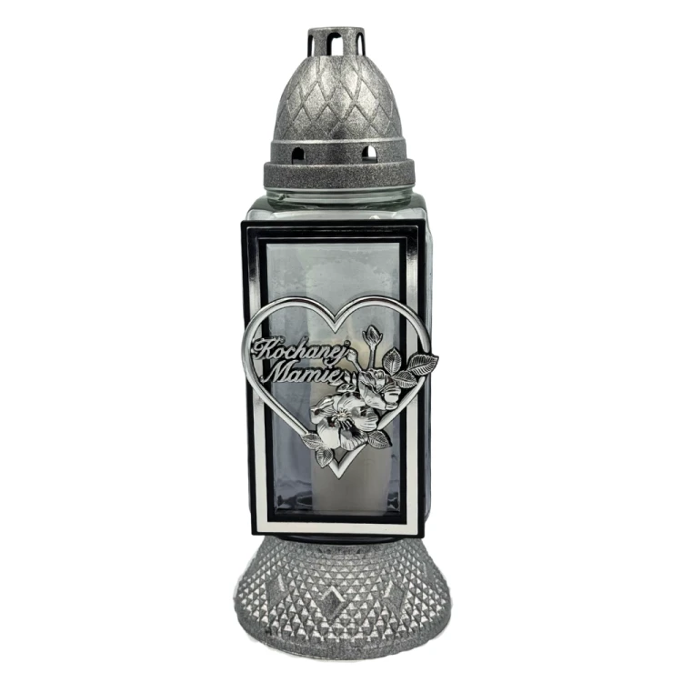 Znicz Kapliczka „Kochanej Mamie” Elegancki Lampion z sercem ramka (2).png