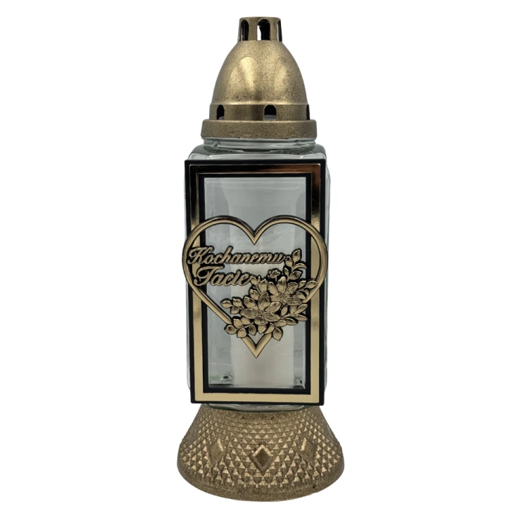 Znicz Kapliczka „Kochanemu Tacie” Elegancki Lampion z sercem ramka z Wkładem (8).png