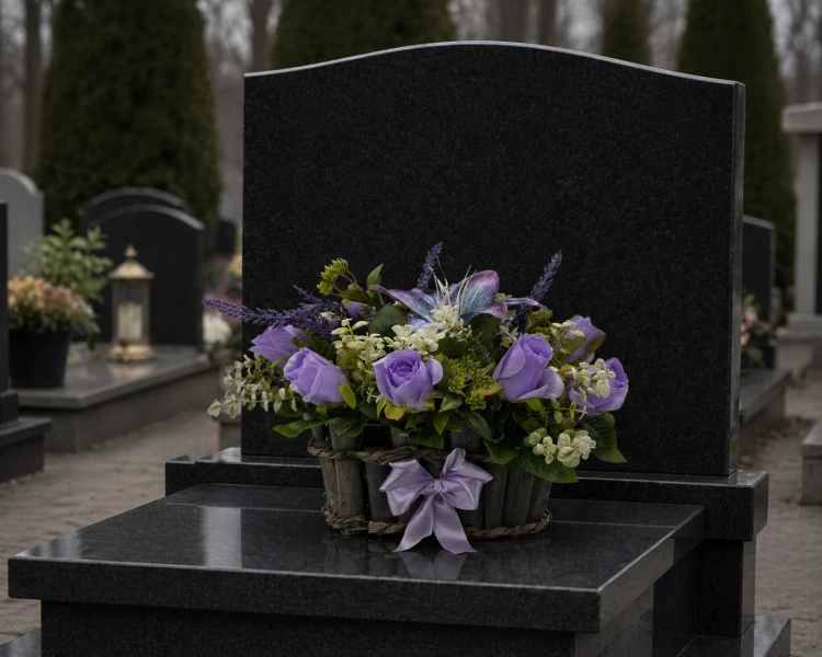 Stroik nagrobny z różami i dekoracyjną lilią Elegancki Koszyk Osłonka Drewniana (2).png