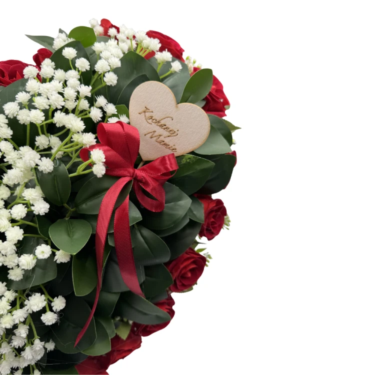 Stroik Nagrobny Serce z czerwonych róż Elegancka kompozycja dla mamy Kochanej Mamie (4).png