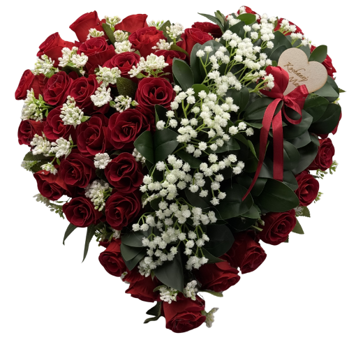 Stroik Nagrobny Serce z czerwonych róż Elegancka kompozycja dla mamy Kochanej Mamie (7).png
