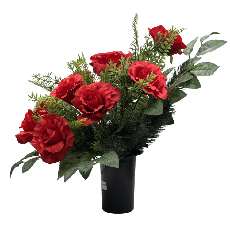 Stroik nagrobny z czerwonymi różami Elegancka kompozycja do wazonu (4).png