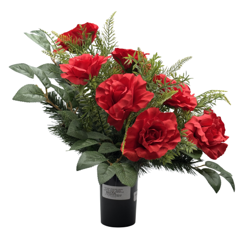 Stroik nagrobny z czerwonymi różami Elegancka kompozycja do wazonu (5).png