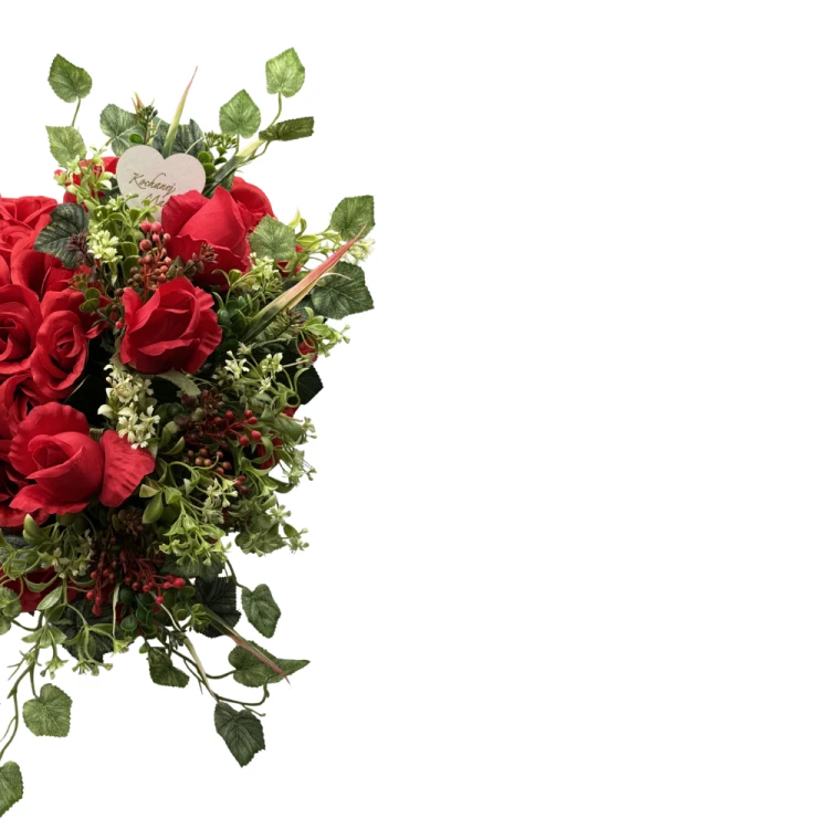 Stroik Nagrobny Serce z czerwonych róż Elegancka kompozycja dla mamy Kochanej Mamie (13).png