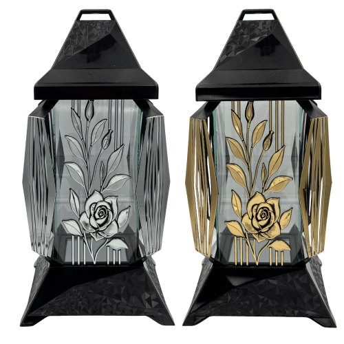 Znicz Kapliczka z Różą Elegancki Znicz Nagrobny Premium Lampion (2).png