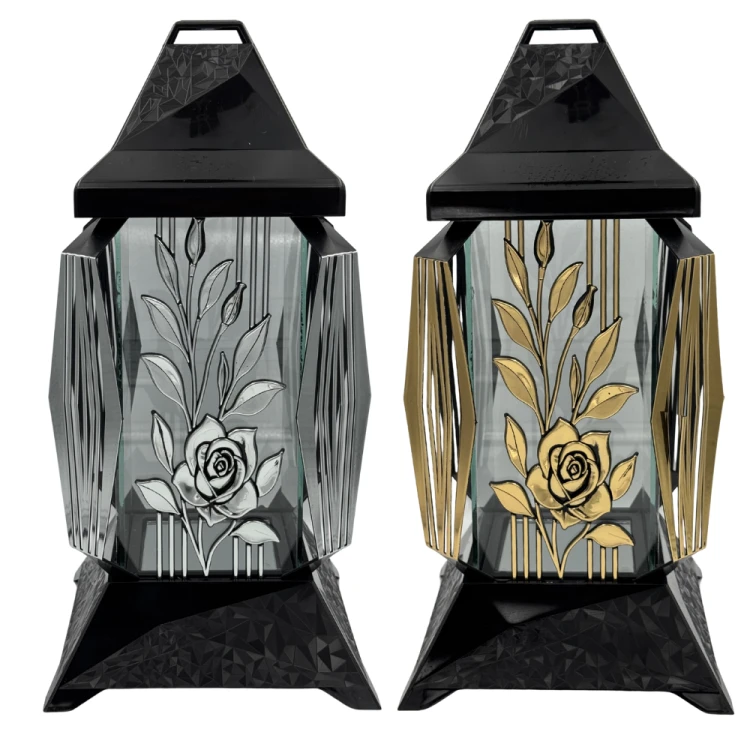 Znicz Kapliczka z Różą Elegancki Znicz Nagrobny Premium Lampion (2).png