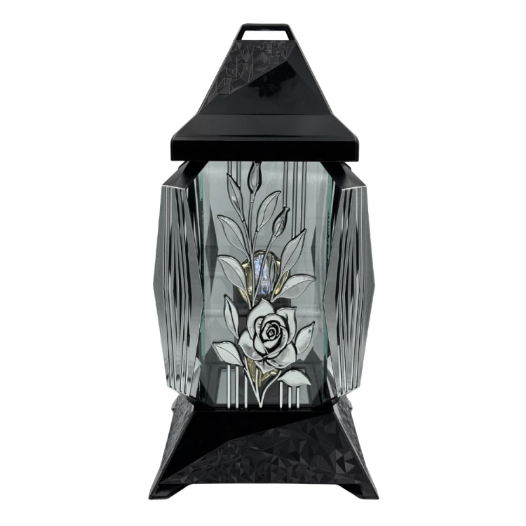 Znicz Kapliczka z Różą Elegancki Znicz Nagrobny Premium Lampion (3).png