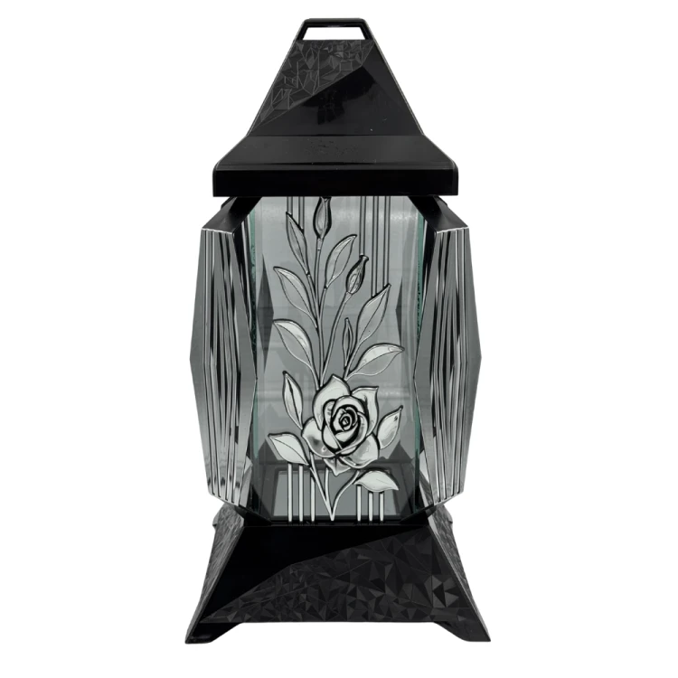 Znicz Kapliczka z Różą Elegancki Znicz Nagrobny Premium Lampion (6).png