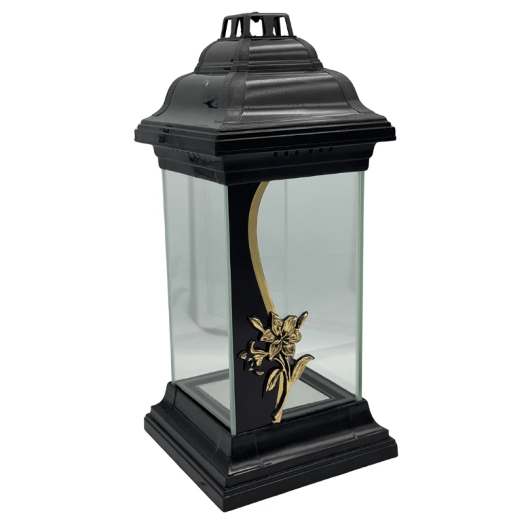 Znicz Kapliczka z Kwiatem Lilią Elegancki Znicz Nagrobny Lampion (4).png