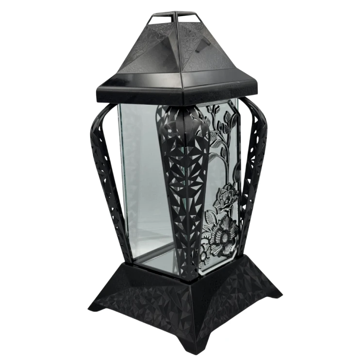 Znicz Kapliczka z Motywem Kwiatowym Elegancki Znicz Nagrobny Lampion (4).png
