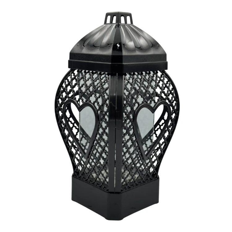 Znicz kapliczka glamour serce czarny 37 cm kapliczka nowoczesny ażur DUŻE (3).png