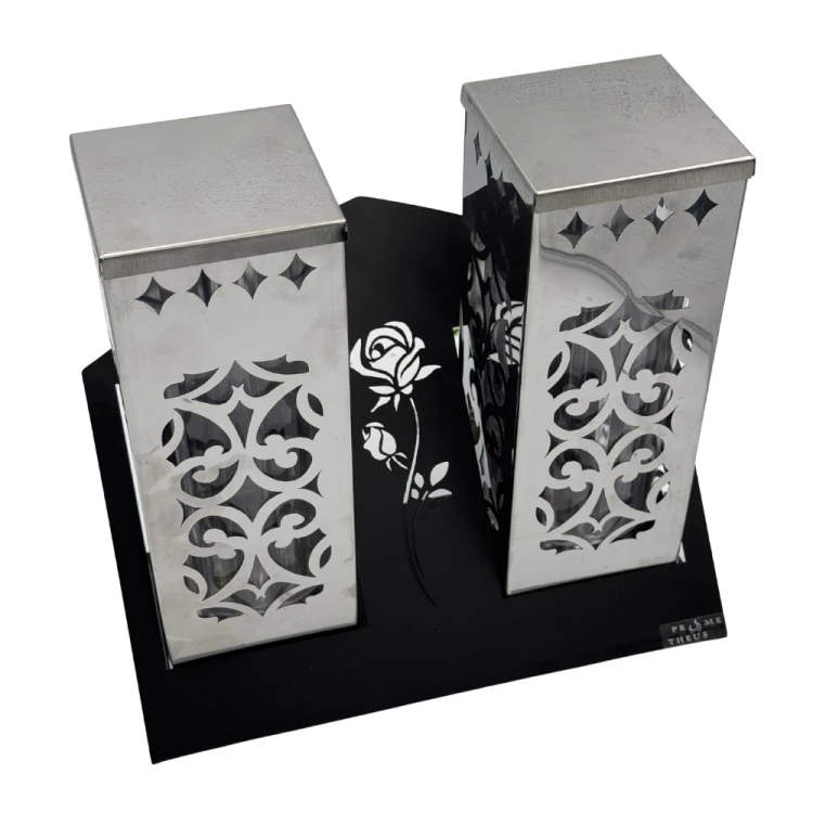 Znicz Komplet Paris D Duo Znicz Nagrobny Premium Elegancki z różą (2).png