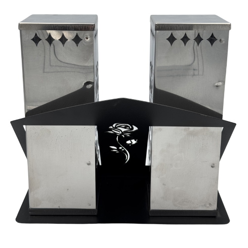 Znicz Komplet Paris D Duo Znicz Nagrobny Premium Elegancki z różą (3).png