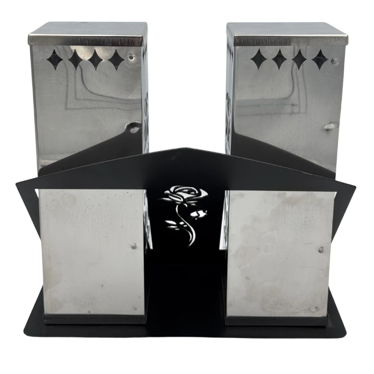 Znicz Komplet Paris D Duo Znicz Nagrobny Premium Elegancki z różą (3).png