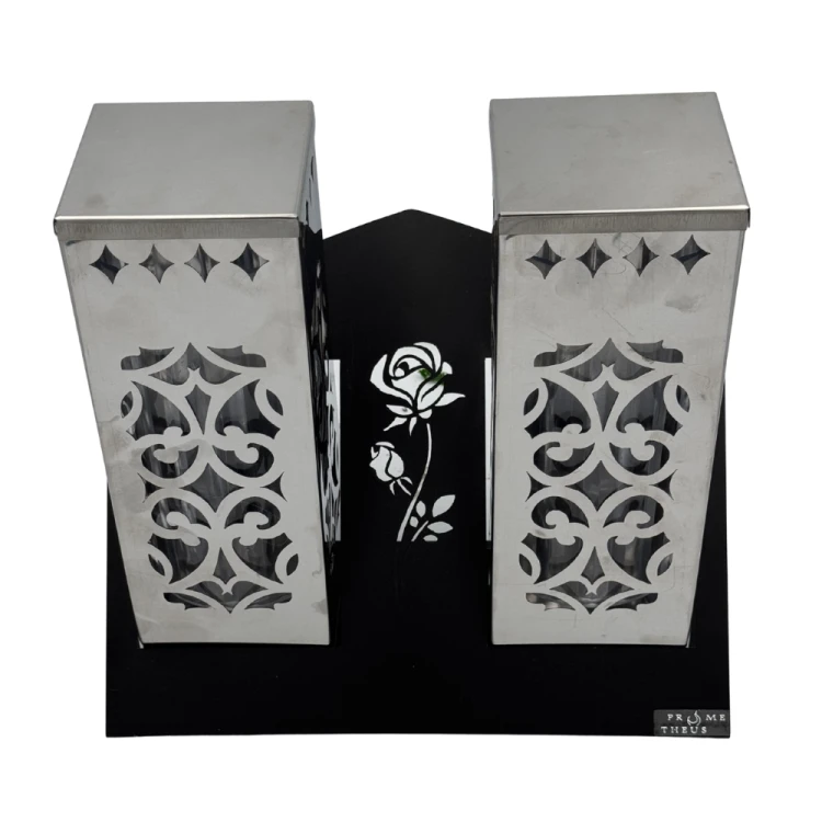 Znicz Komplet Paris D Duo Znicz Nagrobny Premium Elegancki z różą (5).png