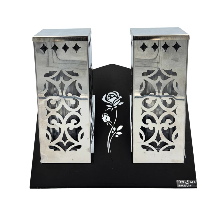 Znicz Komplet Paris D Duo Znicz Nagrobny Premium Elegancki z różą (1).png