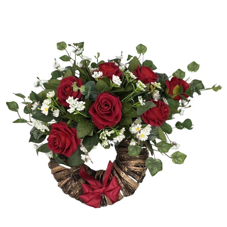 Stroik wieniec z czerwonymi różami Elegancka dekoracja nagrobna (1).png