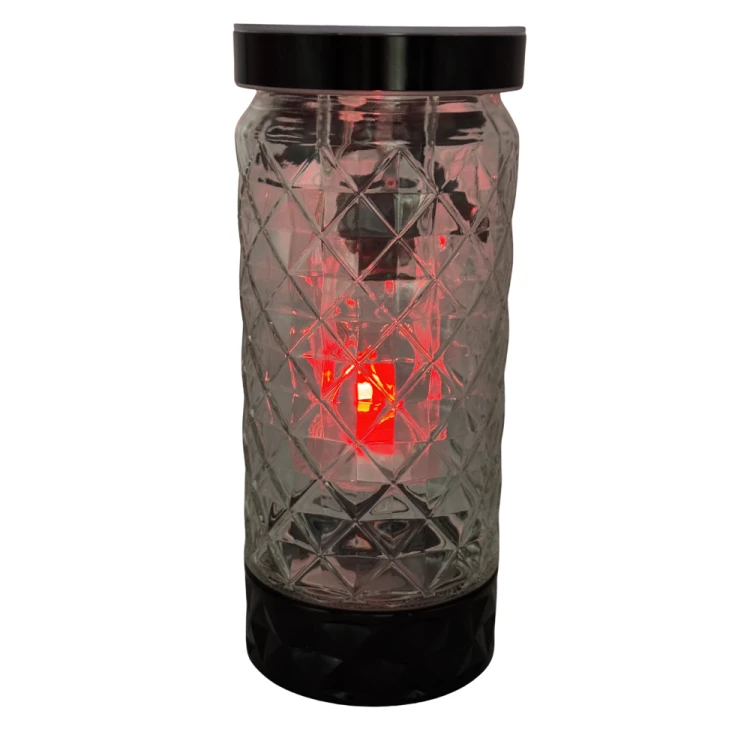 Znicz Solarny LED z Czerwonym Światłem Elegancki Znicz na Grób z Zawieszką Serce (7).png