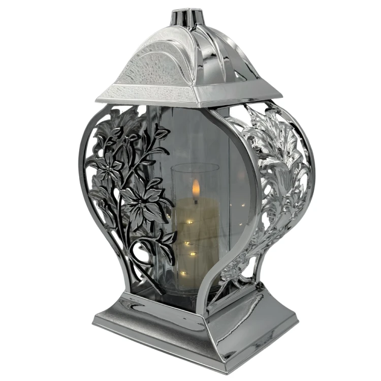 Znicz Kapliczka z Motywem Kwiatów Elegancki Lampion Nagrobny z Lilią (5).png