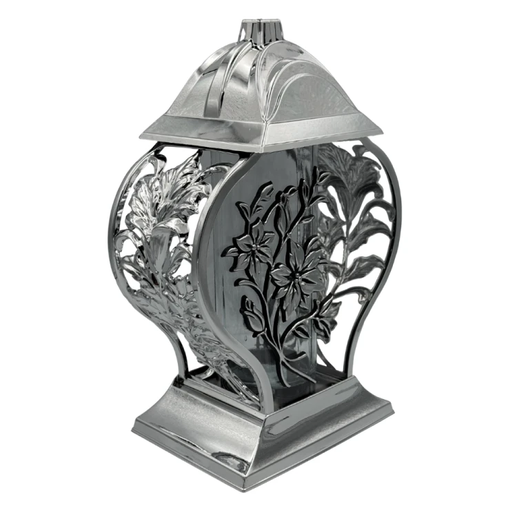 Znicz Kapliczka z Motywem Kwiatów Elegancki Lampion Nagrobny z Lilią (7).png