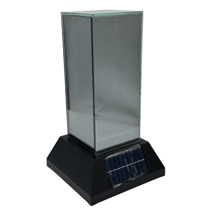 Znicz lustrzany 3D lampion przestrzenny SOLARNY nieskończony płomień 27,5cm.png