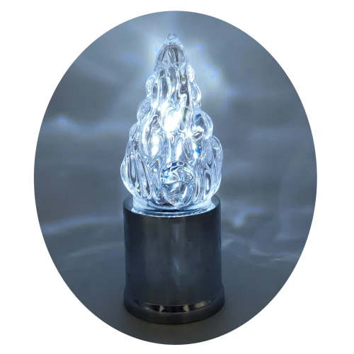 Świeczka srebrna LED wkład do zniczy żywy płomień z bateriami 15 cm (1).webp