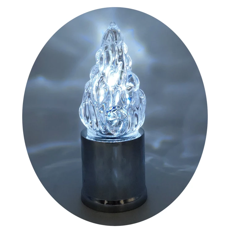 Świeczka srebrna LED wkład do zniczy żywy płomień z bateriami 15 cm (1).webp