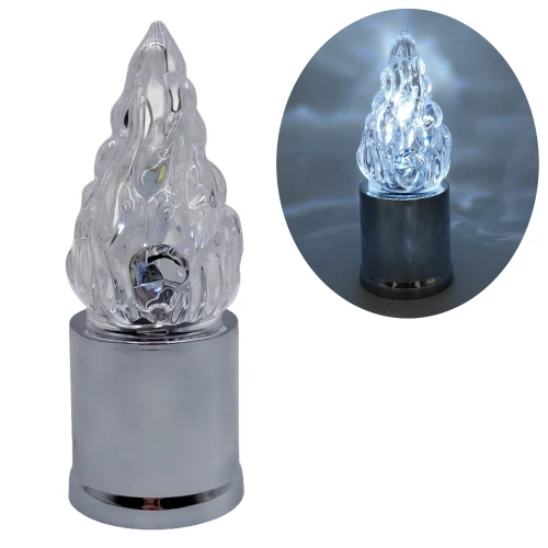 Świeczka srebrna LED wkład do zniczy żywy płomień z bateriami 15 cm (2).webp