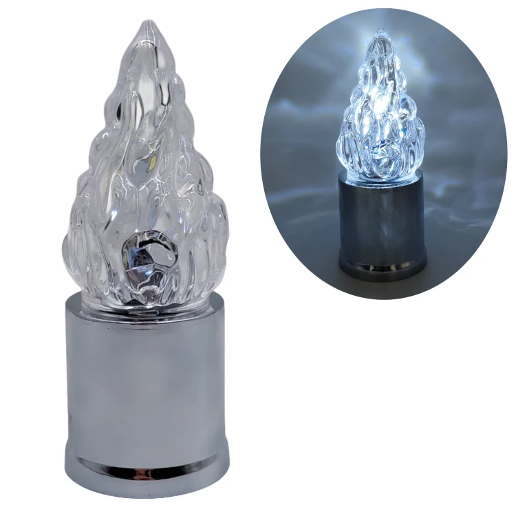 Świeczka srebrna LED wkład do zniczy żywy płomień z bateriami 15 cm (2).webp