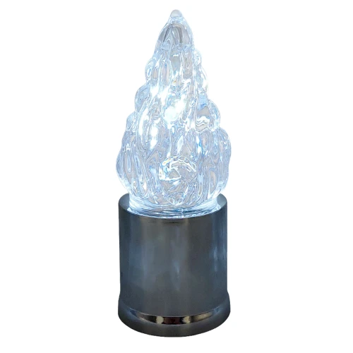 Świeczka srebrna LED wkład do zniczy żywy płomień z bateriami 15 cm (3).webp