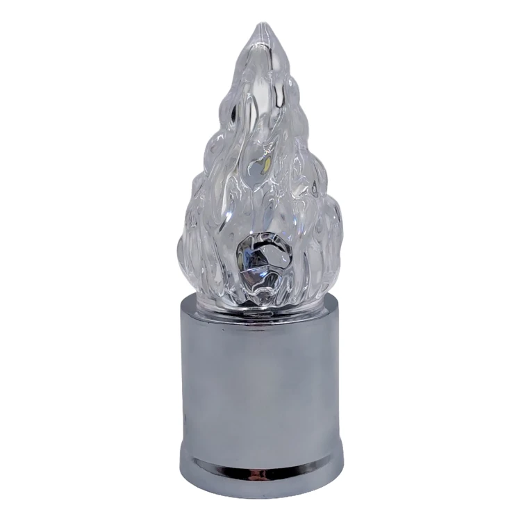 Świeczka srebrna LED wkład do zniczy żywy płomień z bateriami 15 cm (4).webp