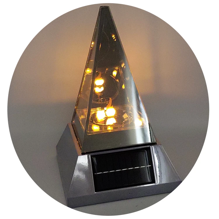 Znicz Solarny LED Srebrny 3D – Nowoczesny Znicz Solarny na Grób (3).webp