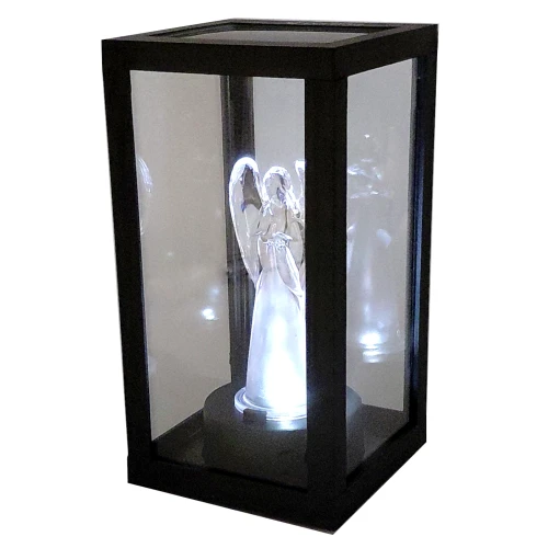 Znicz Solarny LED z Aniołem – Elegancki Lampion Solarny na Grób (2).webp