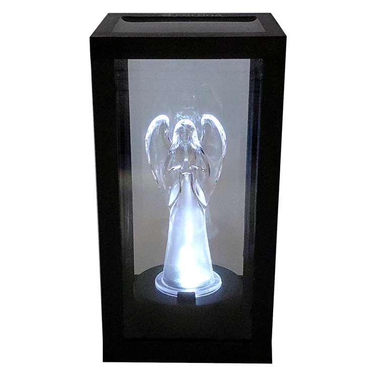 Znicz Solarny LED z Aniołem – Elegancki Lampion Solarny na Grób (3).webp