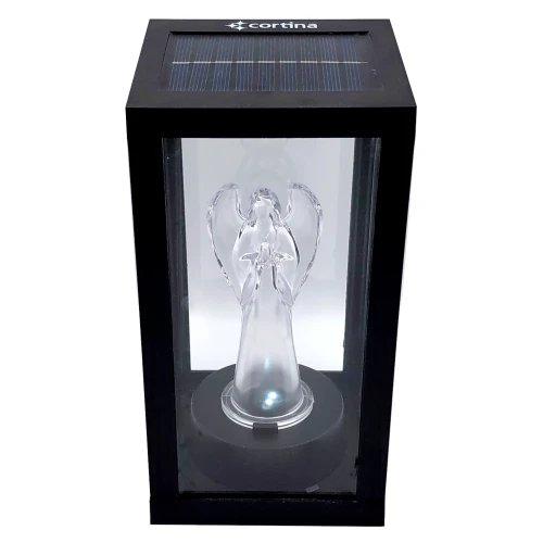 Znicz Solarny LED z Aniołem – Elegancki Lampion Solarny na Grób (4).webp