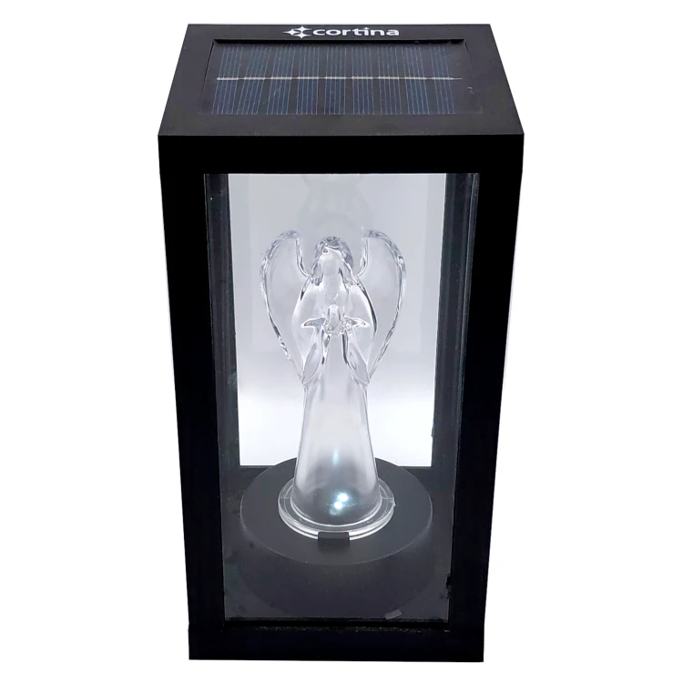 Znicz Solarny LED z Aniołem – Elegancki Lampion Solarny na Grób (4).webp