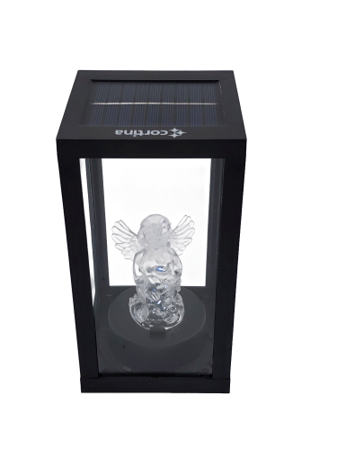 Znicz Solarny LED z Aniołkiem – Elegancki Lampion Solarny na Grób (1).png